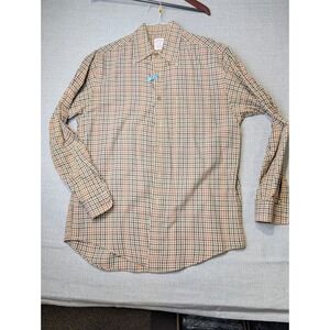 Brooks Brothers Button Down Mens M Multicolor Tattersall Check Wool Flannel